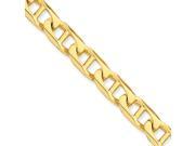 14K Yellow Gold 9mm Anchor Link Bracelet 8 Inch
