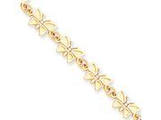 14 Karat Yellow Gold Butterfly Bracelet 7 Inch