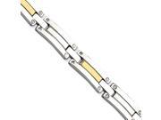 Stainless Steel and 14k Gold plated 8.5 Inch Bracelet