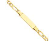 14 Karat Yellow Gold ID Bracelet With Lobster Clasp 7 Inch