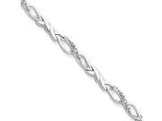 Diamond Twisted Loop Bracelet in Sterling Silver 7 inch