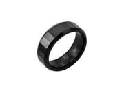 Black Ceramic 8mm Beveled Edge And Faceted Comfort Fit Band Size 12.5