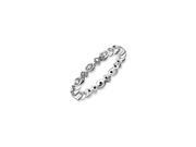 2.75mm Silver Stackable Diamond Band Size 7