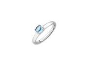 Silver Stackable Blue Topaz Cabochon Ring Size 10