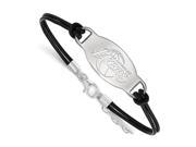 NBA Los Angeles Lakers Id Leather Bracelet in Sterling Silver 7 Inch