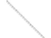 Polished Sterling Silver Fancy Beaded Anklet 9 inch