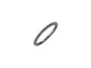 1.5mm Stackable Beaded Black Band Size 9