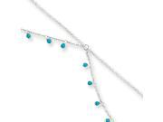 Turquoise Double Chain Anklet in Sterling Silver 10 Inch