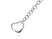 Heart Clasp Bracelet in Silver