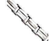 12mm Stainless Steel Polished and Satin Bracelet 8.5 Inch