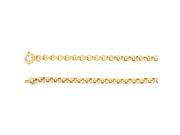 6.5mm 14K Yellow Gold Hollow Link Rolo Chain Bracelet 7 Inch