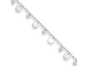 Circle Drop Anklet in Sterling Silver 10 Inch