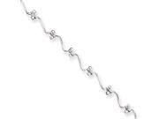 S Link Anklet in Sterling Silver 10 Inch