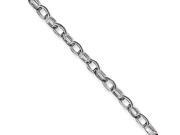 5mm Oval Flat Link Anklet in Sterling Silver 10 Inch
