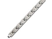 11mm Multi Finish Titanium Satin Link Bracelet 8.75 Inch
