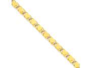 14k Gold Polished Double Sided Heart Anklet 10 inch