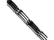 Stainless Steel and Black plated 8.25 Inch Bracelet