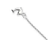Dolphin 2mm Rolo Link Anklet in Sterling Silver 9 Inch