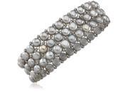 Freshwater Gray Cultured Button Pearl Bracelet in Silver