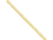 14k Gold Polished Anchor Link Anklet 10 inch