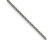1.4mm Antiqued Sterling Silver Box Chain Anklet 9 Inch