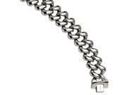 Stainless Steel Large Square Curb Link Bracelet 7.75 Inch