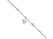Cross Charm Anklet in Sterling Silver 9 Inch