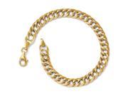 7mm Double Curb Link Bracelet in 14K Yellow Gold 7 Inch