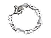 Stainless Steel Fancy Link Toggle Bracelet