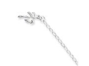 Palm Tree Open Link Anklet in Sterling Silver 9 Inch
