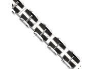 Stainless Steel Black Plated And Polished Bracelet 8.75 Inch