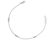 Polished and Faceted Bead Anklet in Sterling Silver 9 10 Inch