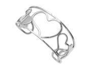 Stainless Steel Hearts Cuff Bangle 7.5 Inch