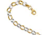 5mm Two Tone Circle Link Bracelet in 14K Yellow and White Gold 7 Inch