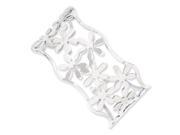 Stainless Steel Open Flowers Cuff Bangle
