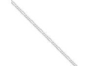 Sterling Silver 1.75mm Figaro Chain Anklet 9 inch