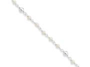 Cultured Pearl Anklet in Sterling Silver 10 Inch