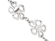 Stainless Steel Polished Flowers 8 Inch Bracelet