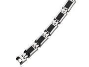 Stainless Steel Black Enamel Bracelet