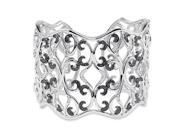 Black and White Diamond Cuff Bracelet in Sterling Silver