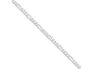 Sterling Silver 2.25mm Figaro Chain Anklet 9 inch