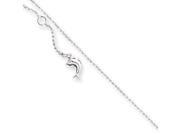 Adjustable Dolphin Anklet in Sterling Silver 10 Inch