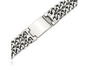 Steel Double Curb Chain ID Bracelet