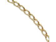 7mm Double Link Chain Bracelet in 14K Yellow Gold 7 Inch