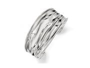32mm Tapered Crinkle Cuff Bracelet in Sterling Silver