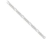 Sterling Silver Diamond Cut and Polished Figaro Anklet 9 inch