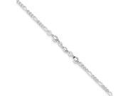 Figaro and Bead Chain Adjustable Anklet in Sterling Silver 9 Inch