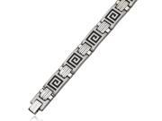 Stainless Steel Black Enamel Pathfinder Link Bracelet