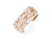 26mm Domed Crinkle Cuff in Sterling Silver with Rose Tone Plating