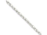 Sterling Silver Adjustable Diamond Cut Rope Anklet 9 inch